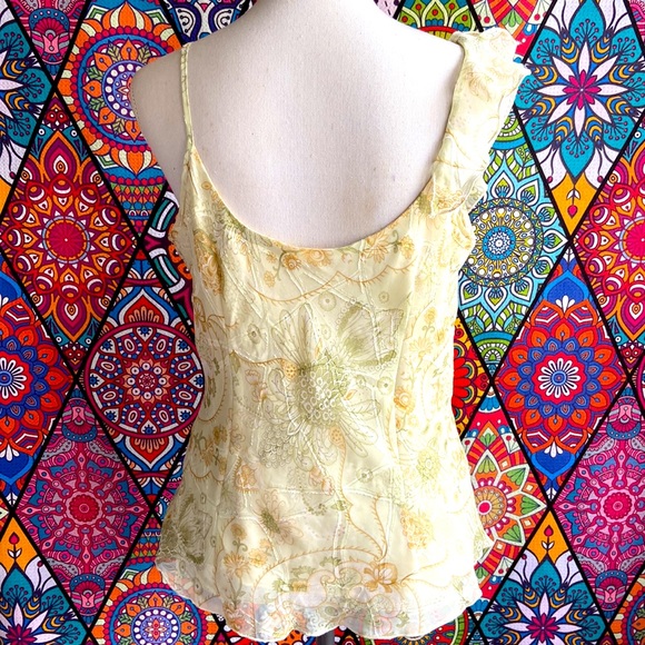 Y2K Sheer Boho Floaty Camisole Sz 12 - Picture 2 of 5